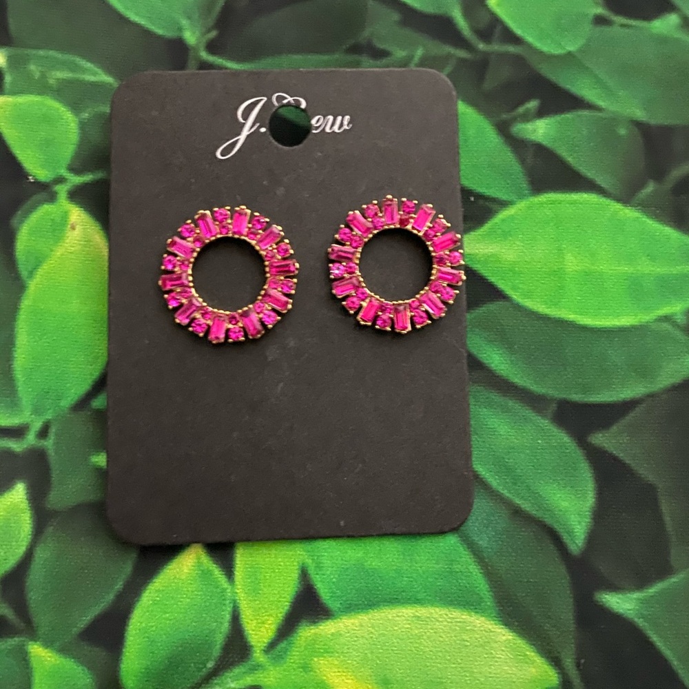 NWT J.Crew Fushia Post Earrings